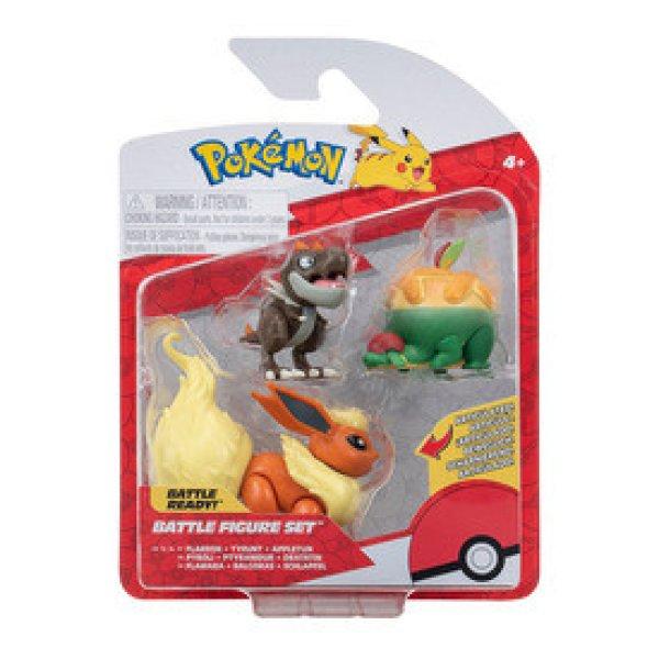 Pokémon 3 db-os figura - Appltun, Tyrunt, Flareon