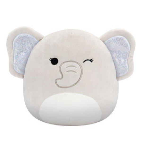 Squishmallows 20 cm - Cherish a kacsintó elefánt, csillogó fülekkel