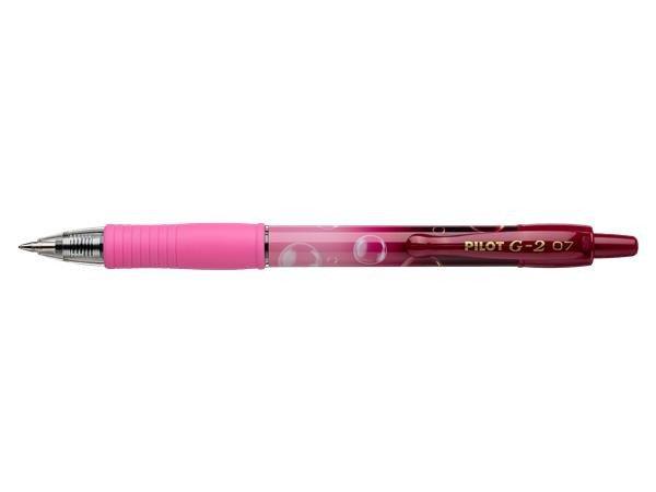 Zseléstoll, 0,32 mm, nyomógombos, PILOT "G-2 Pink Bubble", kék