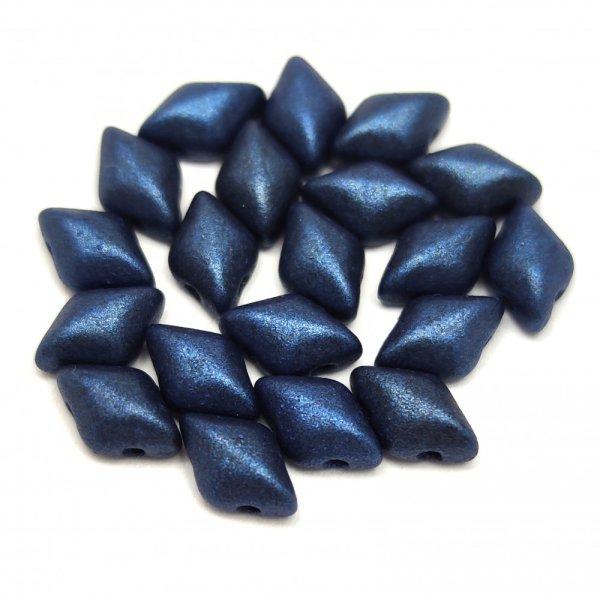 Gemduo cseh préselt üveggyöngy - Matte Metallic Blue - 5x8 mm