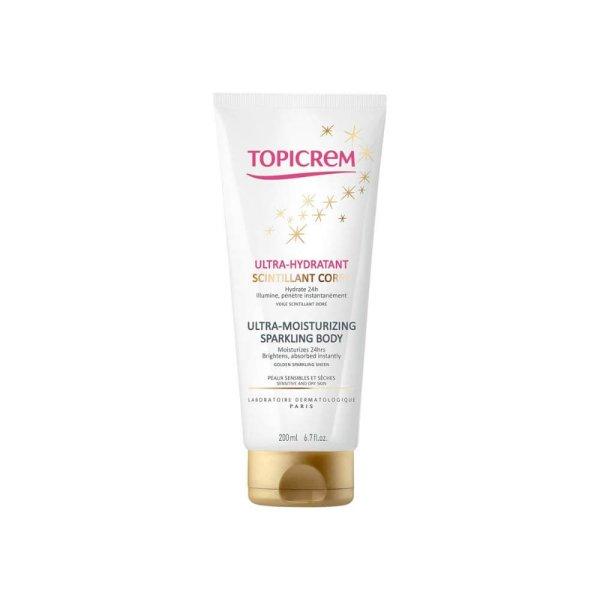 Topicrem Intenzíven hidratáló testápoló
csillámporral (Ultra-Moisturizing Sparkling Body) 200 ml