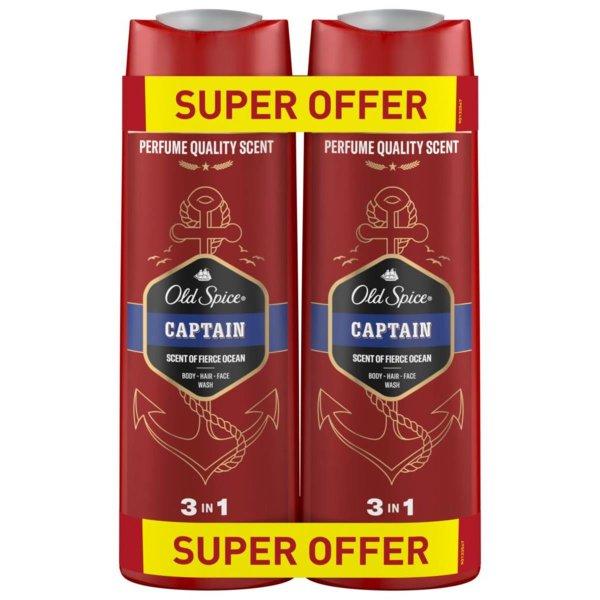 Old Spice Tusfürdő 3 az 1-ben Captain Duo 2 x 400 ml