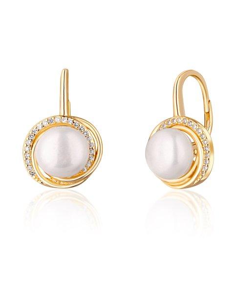 JwL Luxury Pearls Luxus sárga aranyozott fülbevaló valódi
folyami gyöngyökkel JL0768