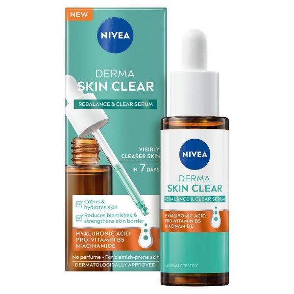 Nivea Regeneráló és mélyen hidratáló
arcszérum Derma Skin Clear Serum 30 ml