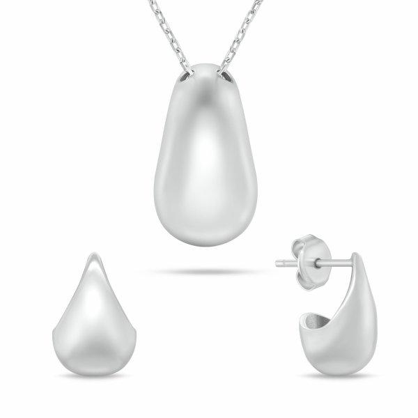 Brilio Silver Minimalista ezüst ékszerszett SET272W Tear Drop
(nyaklánc, fülbevaló)