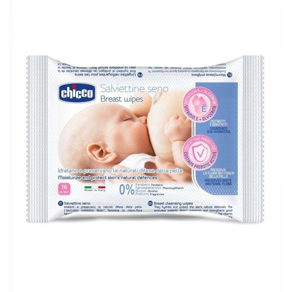 Chicco Melltörlőkendő szoptatás előtt és után - 72 db E-vitaminnal,
Glicerinnel és prebiotikus Biolin®-nal 0m+