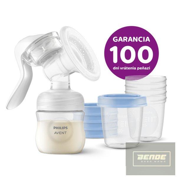 Philips AVENT Kézi mellszívó + VIA 180 ml 5 db