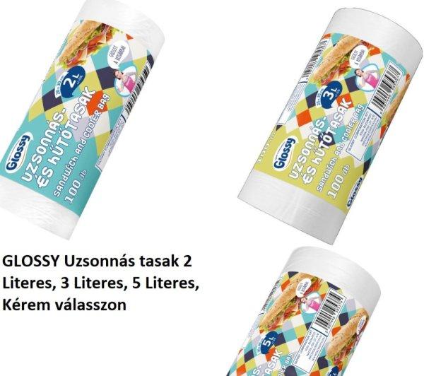 GLOSSY Uzsonnás tasak-táska 2 Literes, 3 Literes, 5 Literes, Kérem válasszon