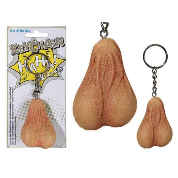  Metal key chain Testicle 