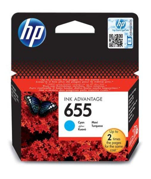 CZ110E Tintapatron Deskjet Ink Advantage 3520 sorozat nyomtatókhoz, HP 655,
cián, 600 oldal