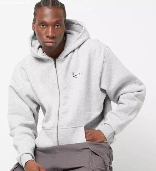 Pulcsi Karl Kani Chest Signature Essential OverSized Zip Hoodie Ash Grey