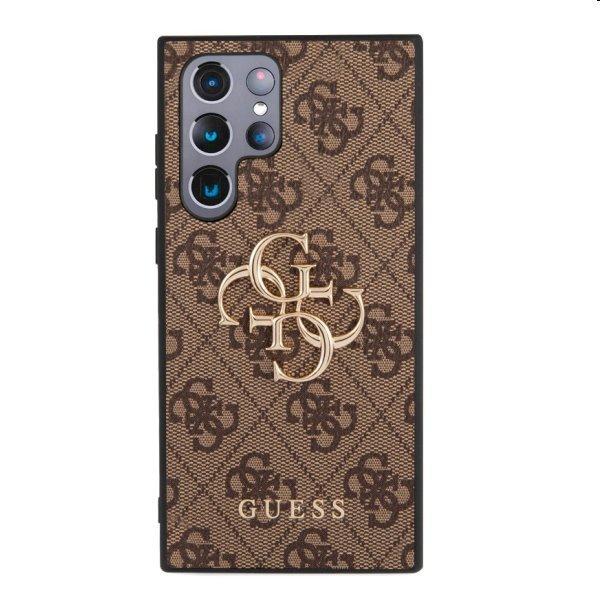 Tok Guess PU 4G Metal Logo for Samsung Galaxy S23 Ultra, barna