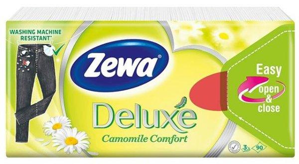 Zewa Delux papírzsebkendő 3r.90db Camomile