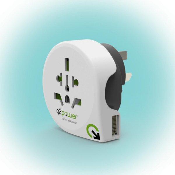 Q2POWER 1.100170 utazóadapter, World to Australia USB, indulási ország:
AUS/CHINA, IT, UK, CH, BRAZIL, USA, EURO, célország: AUS