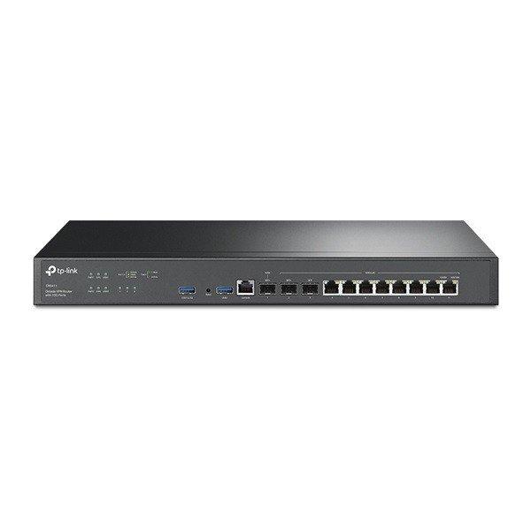 TP-LINK Vezetékes VPN Router 2xSFP+(10GE) + 1xWAN/LAN(1GE) + 8xWAN/LAN(1GE) +
1xkonzol port + 2xUSB, ER8411