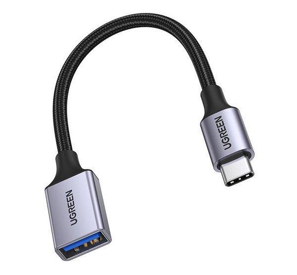 UGREEN adapter kábel (USB aljzat - Type-C, OTG, adatátvitel és töltés,
15cm) FEKETE