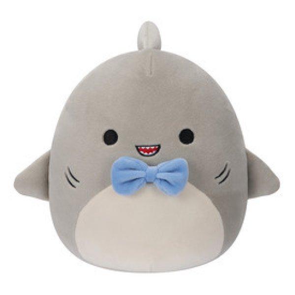 Squishmallows 20 cm - Gordon a szürke cápa kék csokornyakkendővel