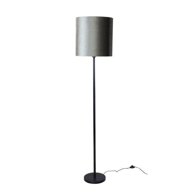 Vloerlamp zwart met velours kap groen 40cm - Simplo