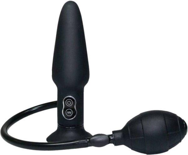 True Black Vibrating Butt Plug