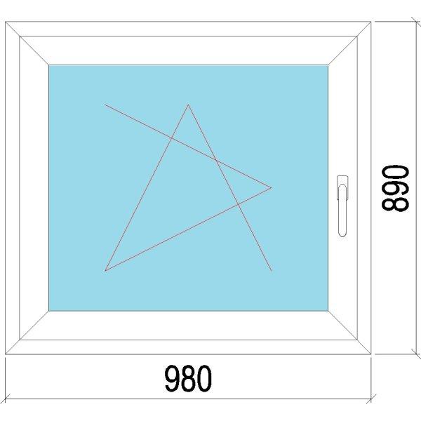 100x90 műanyag ablak, egyszárnyú, bukó/nyíló 3 réteg