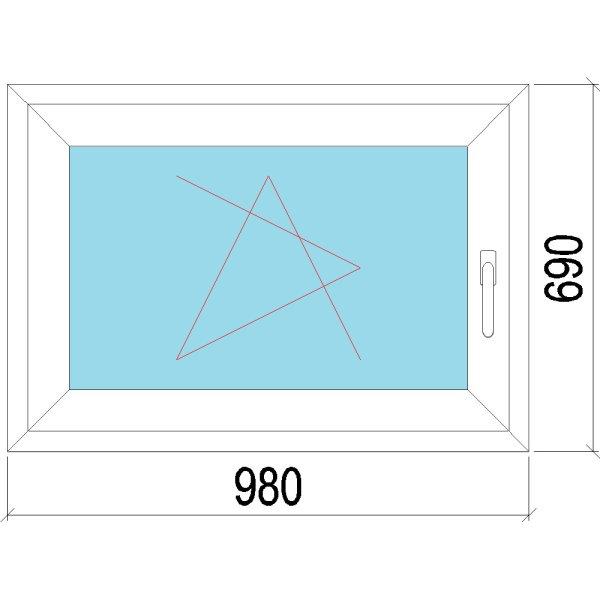 100x70 műanyag ablak, egyszárnyú, bukó/nyíló 3 réteg