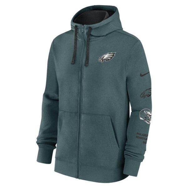 Nike Men's NFL Nike Cotton Full-Zip Fleece Hoodie Philadelphia Eagles sport
teal/black