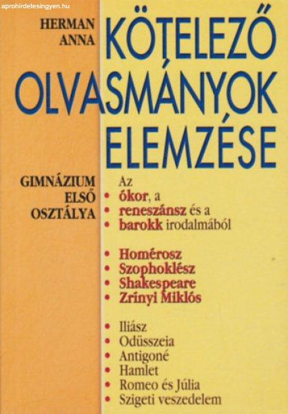 Kötelező olvasmányok elemzése 1. Gimnázium első osztálya (Ókor,
reneszánsz, barokk) - Herman Anna