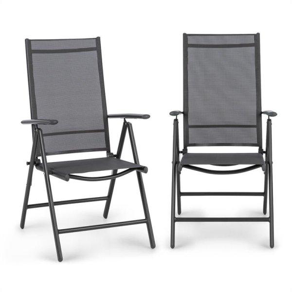 Blumfeldt Almeria garden chair, összecsukható szék, 2 darabos szett, 56,5 x
107 x 68 cm, comfortmesh, antracit