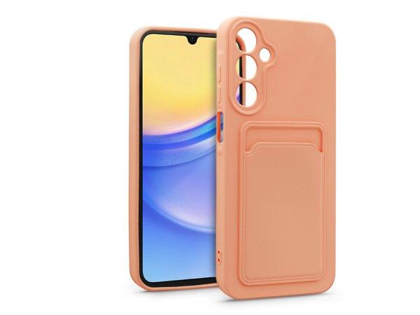 Samsung A155 Galaxy A15 4G/Galaxy A15 5G szilikon hátlap kártyatartóval -
Card Case - rózsaszín