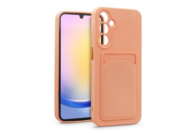 Samsung Galaxy A25 5G szilikon hátlap kártyatartóval - Card Case -
rózsaszín