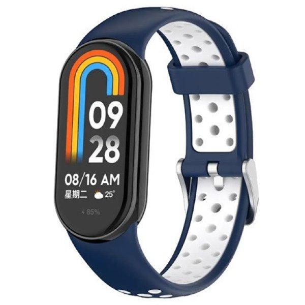 Mybandz 19015 mi band 8-lélegző szilikon óraszíj/kék-fehér