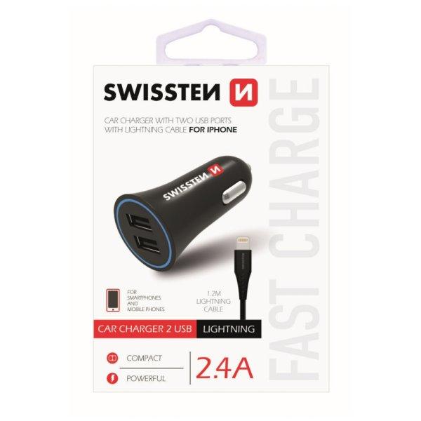USB adaptér 2x + Lightning kabel (Apple)|Swissten