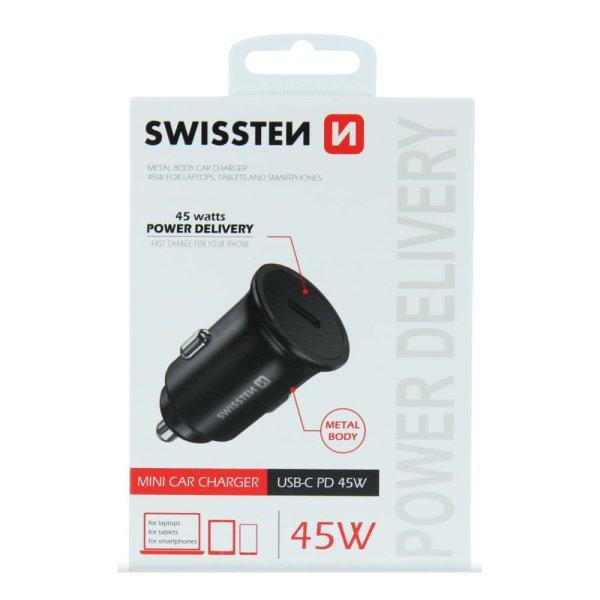 USB-C adaptér 1x (Power Delivery 45W, černý)|Swissten