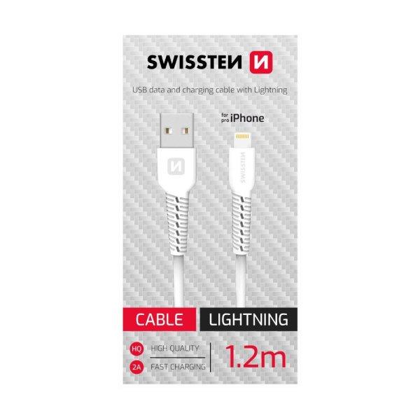 Datový kabel USB / lightning (bílý, 1,2m)|Swissten