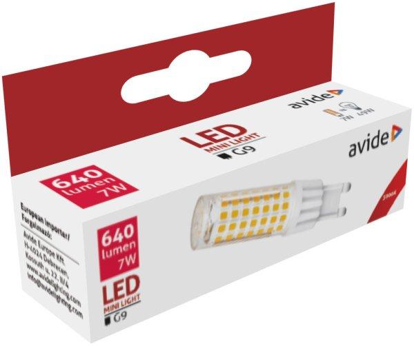 Avide LED 7W G9 WW 3000K fekvő