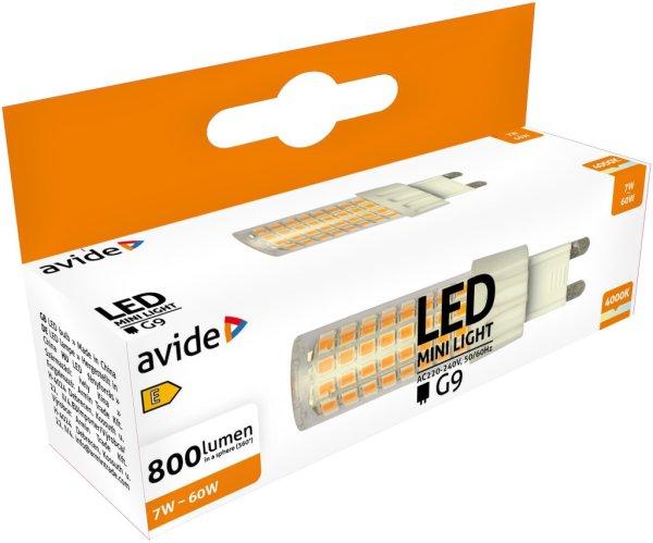 Avide LED 7W G9 NW 4000K fekvő