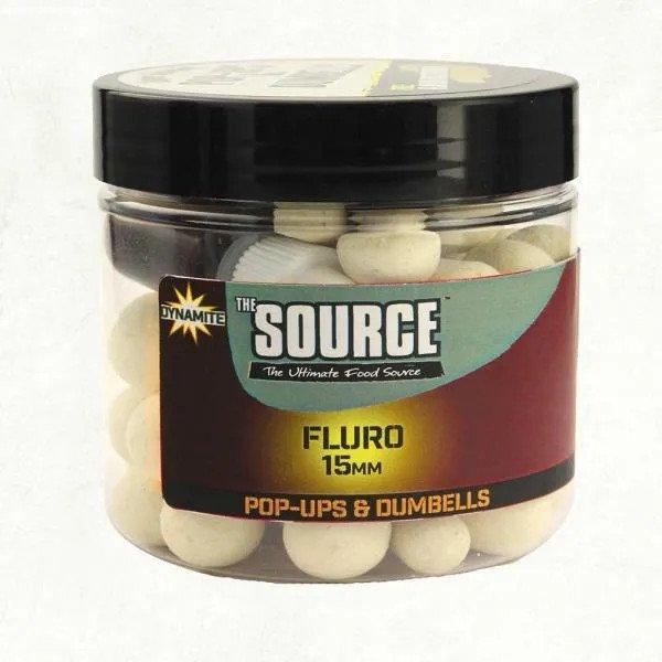 Dynamite Baits Bojli Fluro Pop Ups & Dumbells The Source fehér 10mm (DY055)