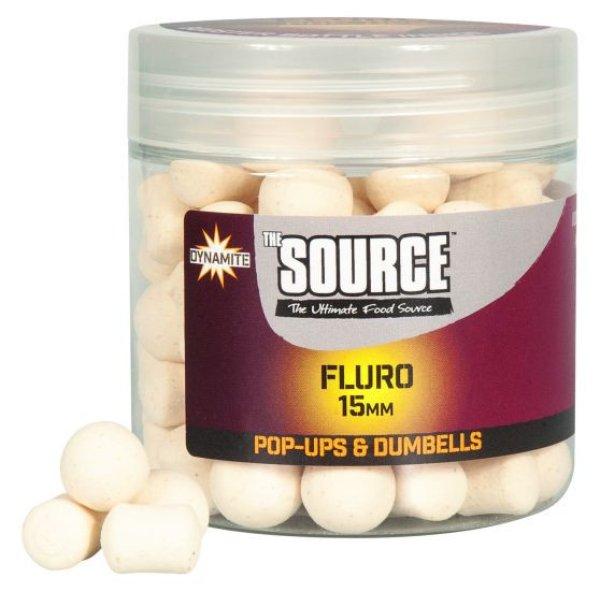 Dynamite Baits Bojli Fluro Pop Ups & Dumbells The Source fehér 15mm (DY056)