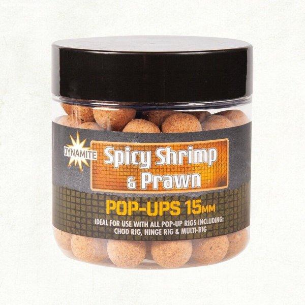 Dynamite Baits Foodbait Pop-Ups - Spicy Shrimp & Prawn 15mm bojli (DY976)