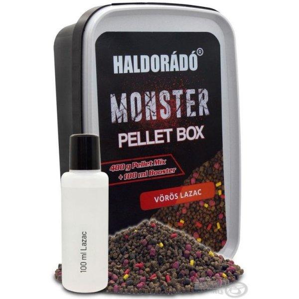 HALDORÁDÓ MONSTER Pellet Box - Vörös Lazac 400g+100ml