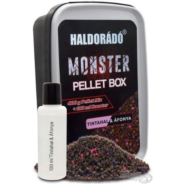 HALDORÁDÓ MONSTER Pellet Box - Tintahal & Áfonya 400g+100ml