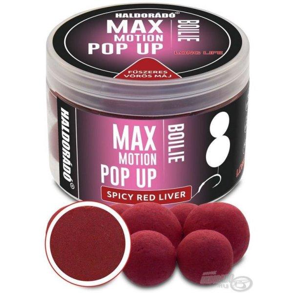HALDORÁDÓ MAX MOTION Boilie Pop Up 16, 20 mm - Fűszeres Vörös Máj 50g