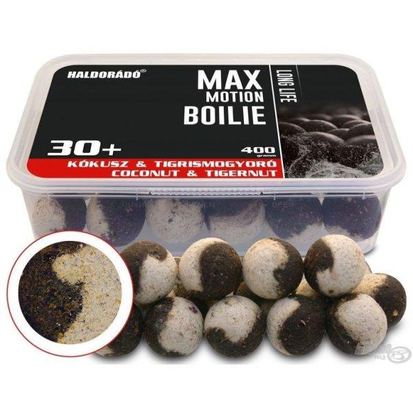 HALDORÁDÓ MAX MOTION Boilie Long Life 30+ mm - Kókusz & Tigrismogyoró 400g