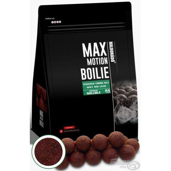HALDORÁDÓ MAX MOTION Boilie Premium Soluble 24 mm - Fűszeres Vörös Máj
800g
