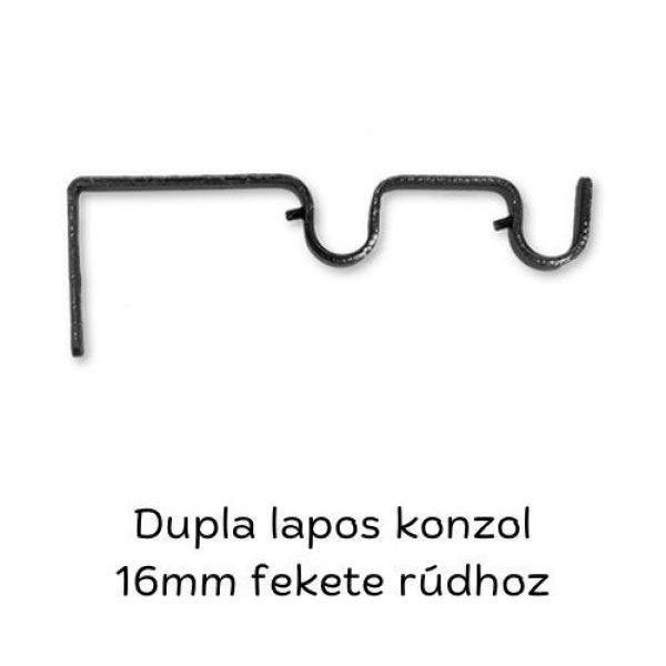 Dupla oldalfali konzol 16mm-es karnishoz fekete