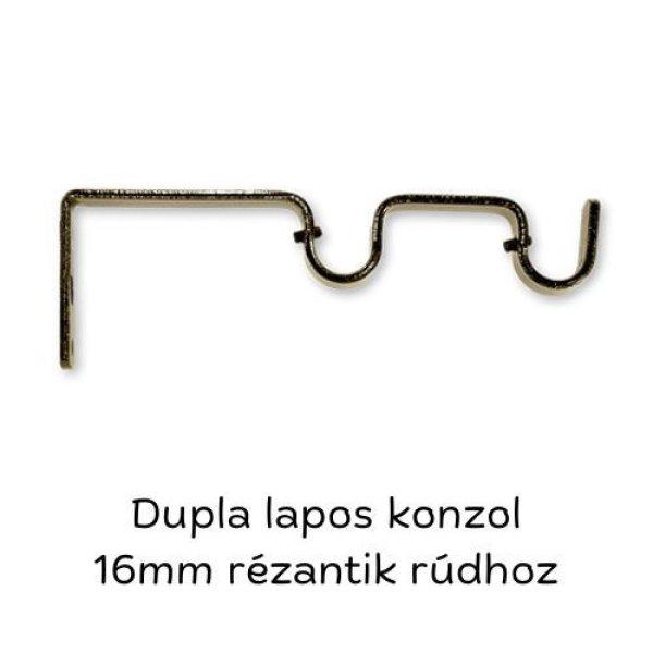 Dupla oldalfali konzol 16mm-es karnishoz réz antik