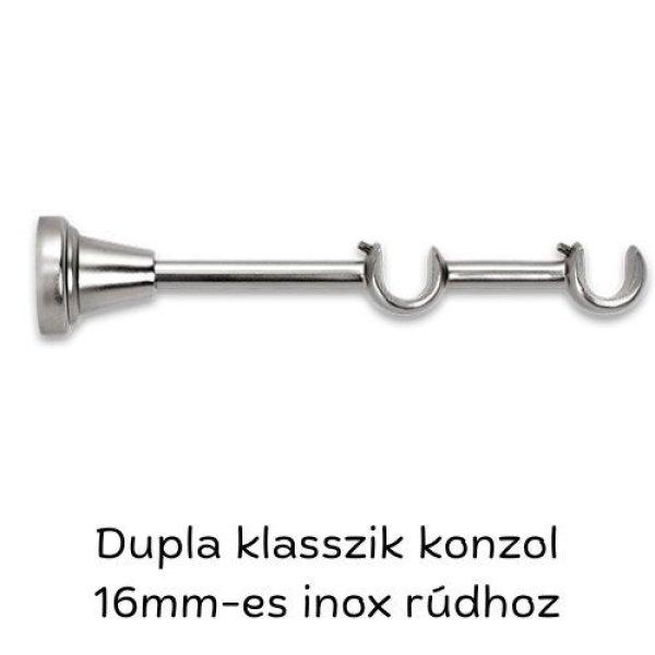 Klasszik dupla karnisrúdtartó inox