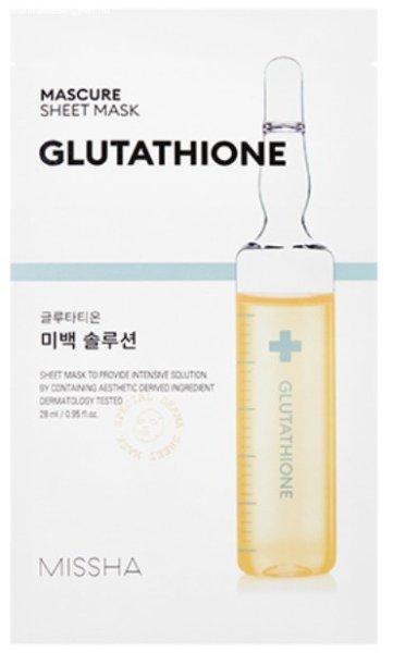 Missha Fényesítő arcmaszk Mascure Glutathione (Sheet Mask) 27 ml