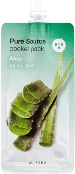 Missha Hidratáló éjszakai maszk Aloe Vera Pure Source (Pocket
Pack) 10 ml