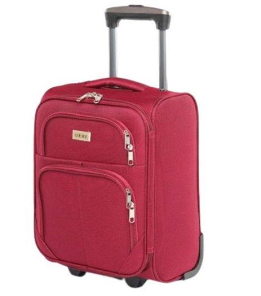 Kézipoggyász bőrönd 40 x 30 x 2 cm Wizzair méret bordó 2 kerekű 1221 xs